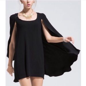 NWT LAKLook Black Cape Mini Shift Dress XS/6